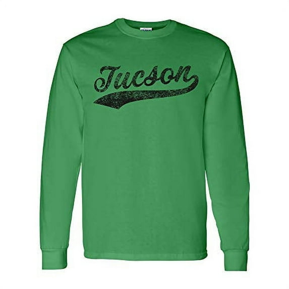 UGP Campus Apparel Tucson Baseball Script - Hometown Pride, Pitcher Long Sleeve T Shirt - Medium - Green