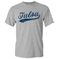 thumbnail image 1 of UGP Campus Apparel Tulsa City Baseball Script Basic Cotton T-Shirt - 3X-Large - Sport Grey, 1 of 6