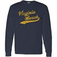 thumbnail image 1 of UGP Campus Apparel Virginia Beach Baseball Script - Hometown Pride, Pitcher Long Sleeve T Shirt - X-Large - Navy, 1 of 6
