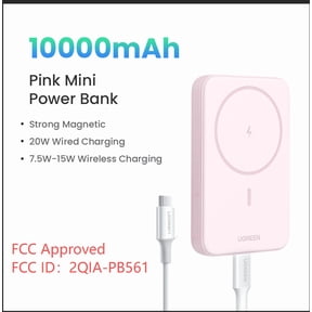 UGREEN 10000mAh Magnetic Power Bank, Pink