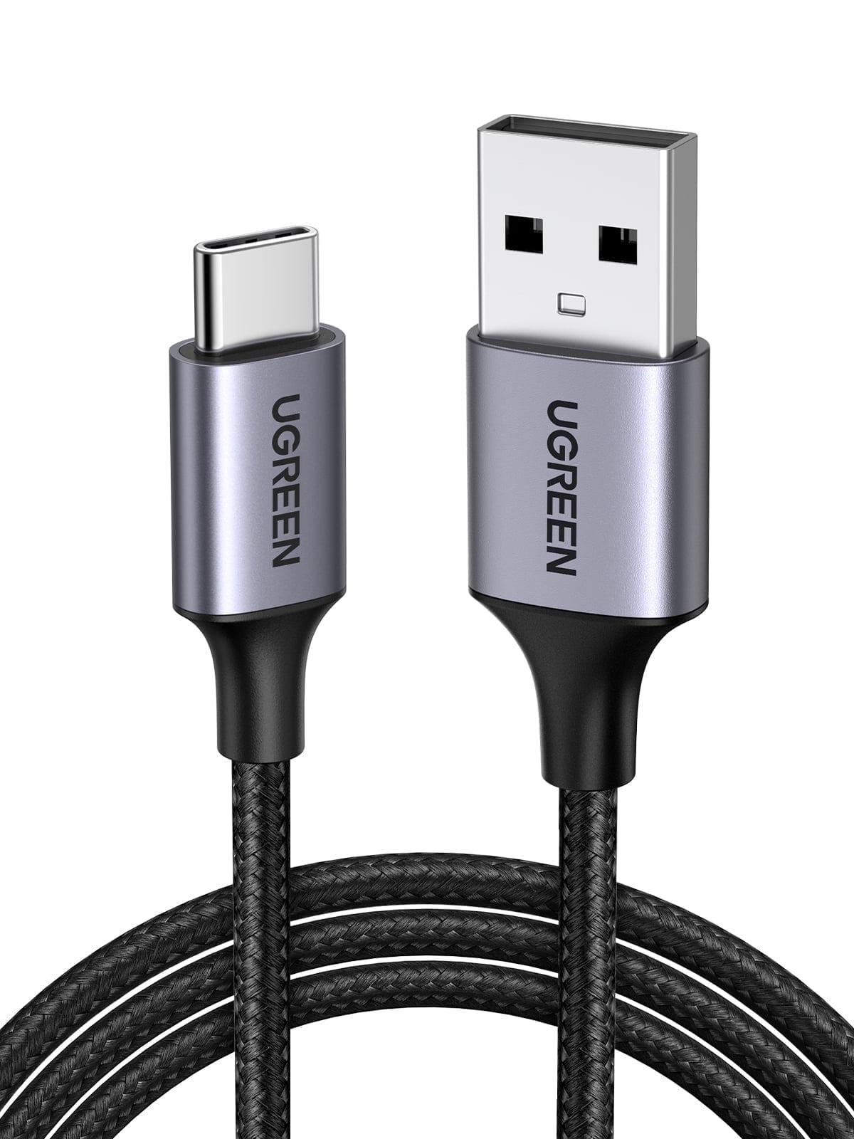 UGREEN 18W USB C Cable, 3 FT Nylon Braided Fast Charging Cable, Black