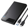 thumbnail image 1 of UGREEN 2.5" Hard Drive Enclosure USB 3.0 to SATA III for 2.5 Inch SSD & HDD 9.5mm 7mm External Hard Drive Enclosure Support Max 6TB with UASP, Black, 1 of 11