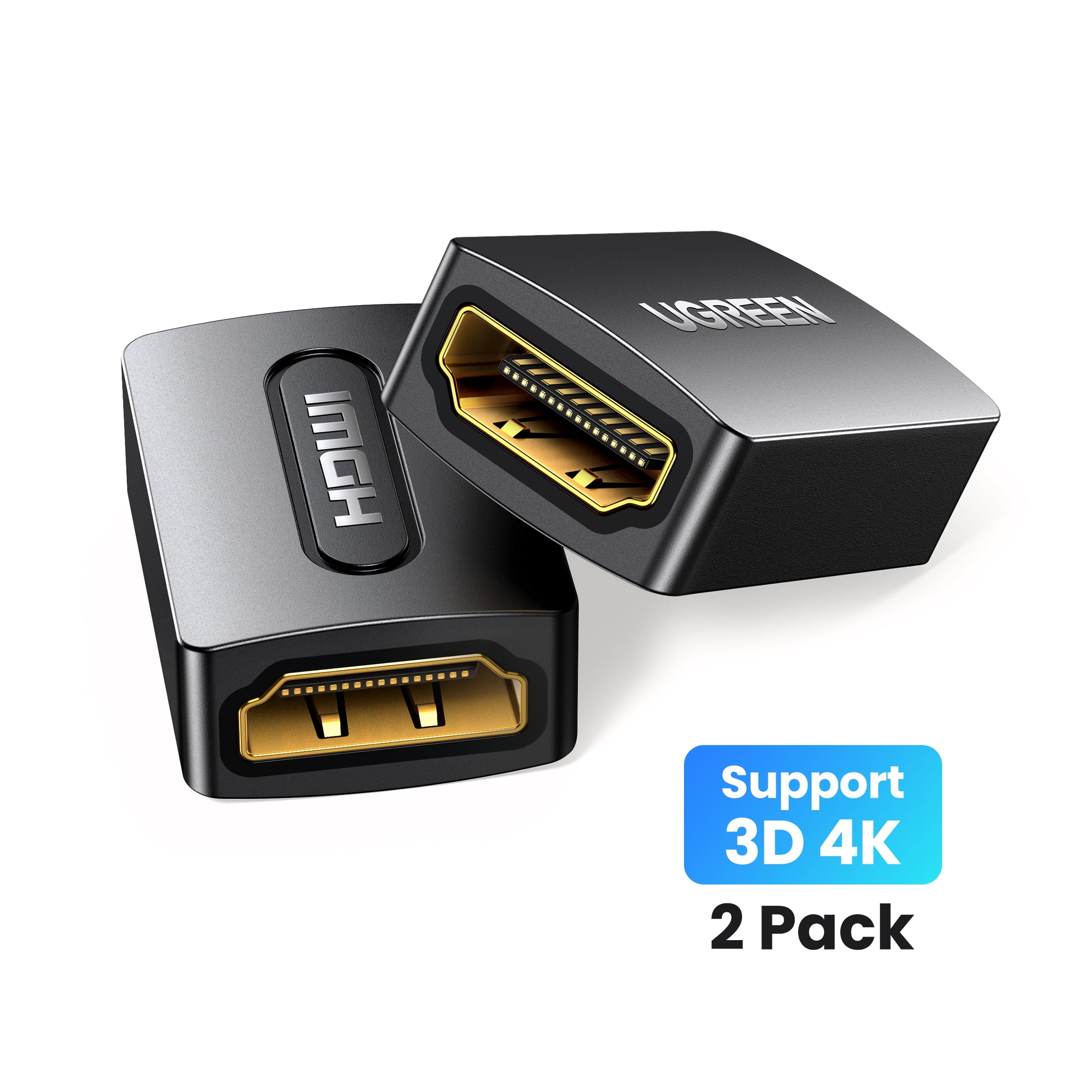 UGREEN HDMI Coupler 2 Pack, 8K@60Hz HDMI Female to Female Adapter HDMI 2.1  Connector 3D 4K@240Hz Extender Compatible with HDTV Roku Stick Chromecast