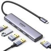 UGREEN 5-in-1 USB C Hub, 4K@60HZ HDMI and 4 USB 3.0, USB Splitter for Laptop MacBook iPad Chromebook Surface Switch