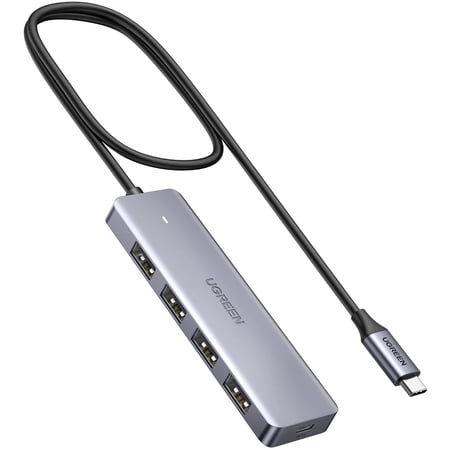 UGREEN 5-in-1 USB C Hub, with 4 USB 3.0 Ports, Aluminum Shell, 2 ft Cable