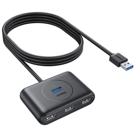 UGREEN 5 in 1 USB Hub with 4 USB 3.0 Ports and 1 USB C Power Port, 3ft Cable