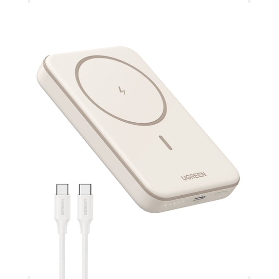 UGREEN Power Bank compatible for iPhone, 5000mAh Magnetic Charger with USB-C Cable, Compact and Portable