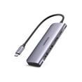 thumbnail image 1 of UGREEN 6-in-1 USB-C Hub 4K HDMI, 3 USB 3.0 Ports, SD/TF Card Reader, USB C Dongle Compatible with MacBook Series, Compatible with iPad, Compatible with iPhone 15 Pro/Pro Max. Silver, 1 of 7