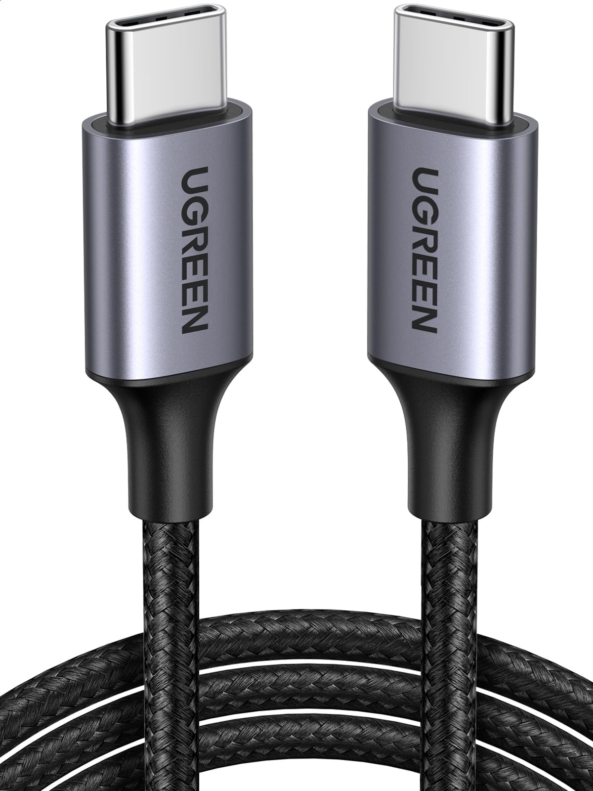 UGREEN 60W USB C Cable, 3 FT Nylon Braided Charging Cable, Black, 1 Pack