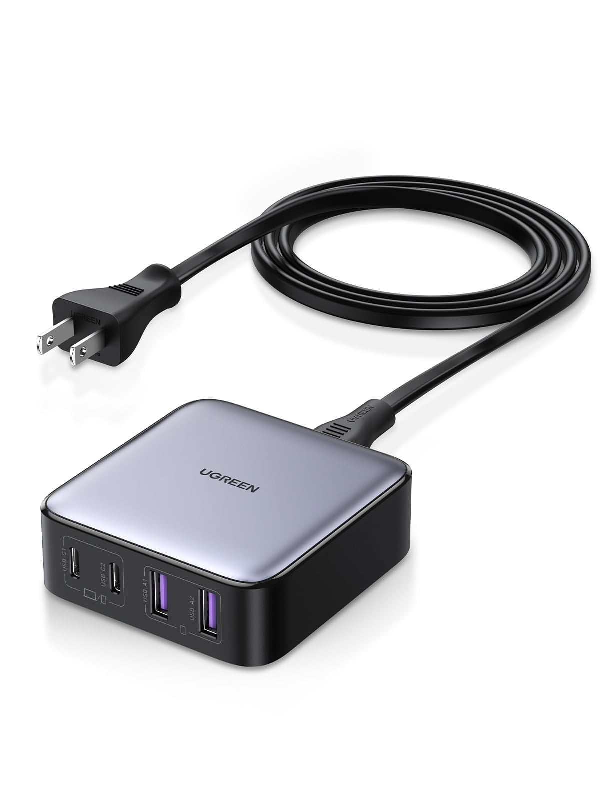 UGREEN 65W USB C Charger Station, 4 Ports GaN Charger for Cellphone Laptop, with 6.5 FT Cable