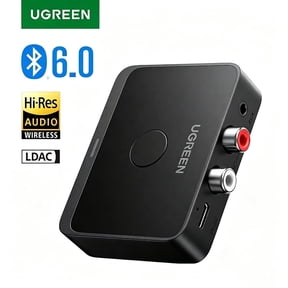UGREEN Bluetooth 6.0 Audio Receiver, LDAC AAC Hi-Res Hi-Fi Wireless Adapter with 3.5mm AUX & Dual RCA, 15-Hour Battery for Car Stereo, Home Speakers, PC