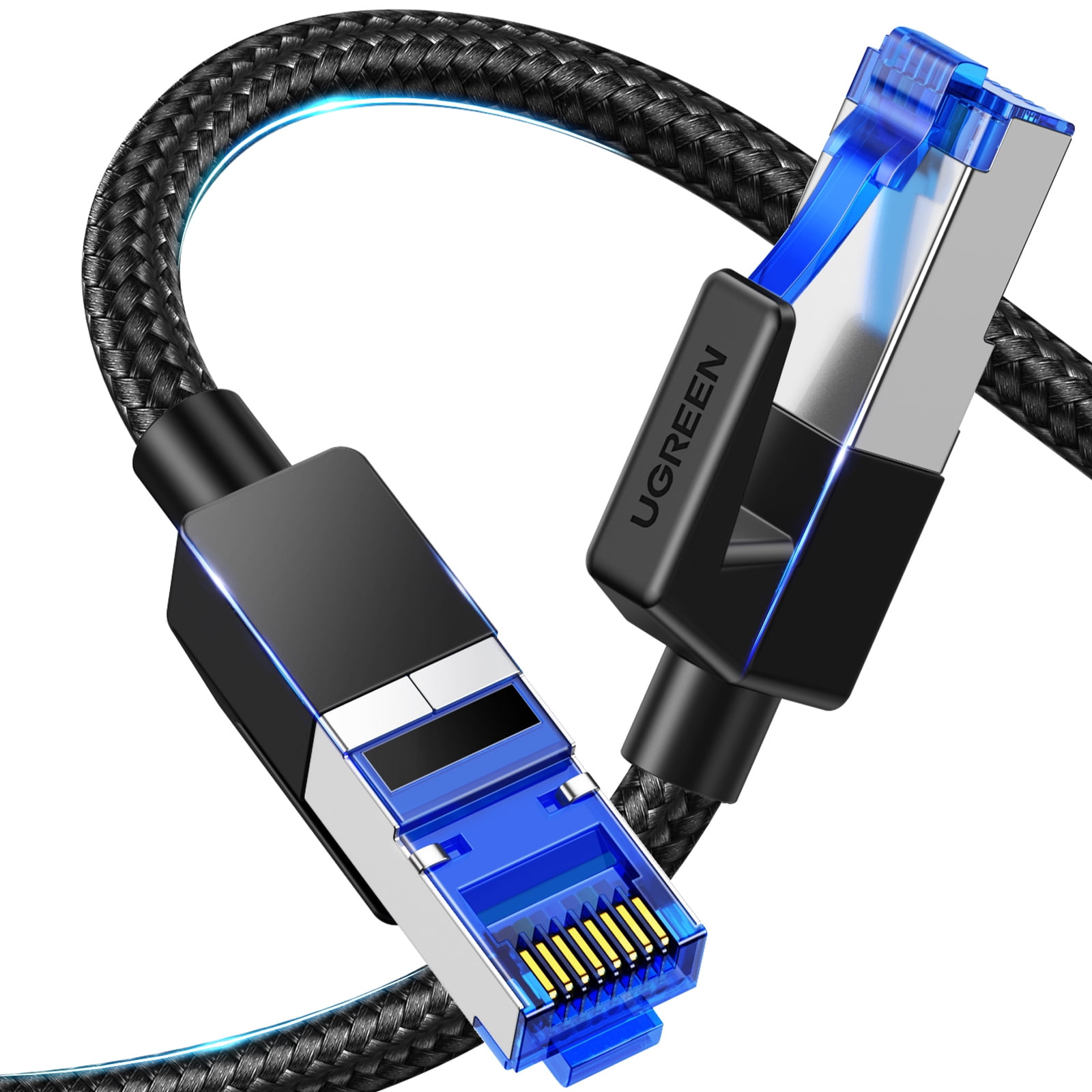 UGREEN Cat 8 Plat Câble Ethernet Réseau RJ45 Nylon Tressé 26AWG Super Débit  40Gbps 2000MHz Compatible avec PC Portable PS5 PS4 X27 - Cdiscount  Informatique