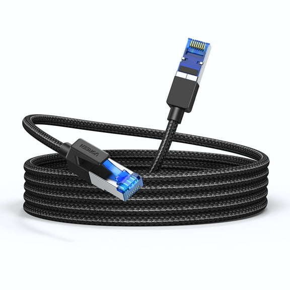 UGREEN Cat 8 High-Speed Ethernet Cable, Nylon Braided Durable Internet Cable RJ45 Lan Cable, 30 ft