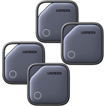 FineTrack Air Tracker Tags (iOS Only) 4 Pack, 2-Year Replaceable Battery Bluetooth Tracker Compatible with Find My, Item Finder Smart Tag for Keys, Luggage - [ Find My Certified]