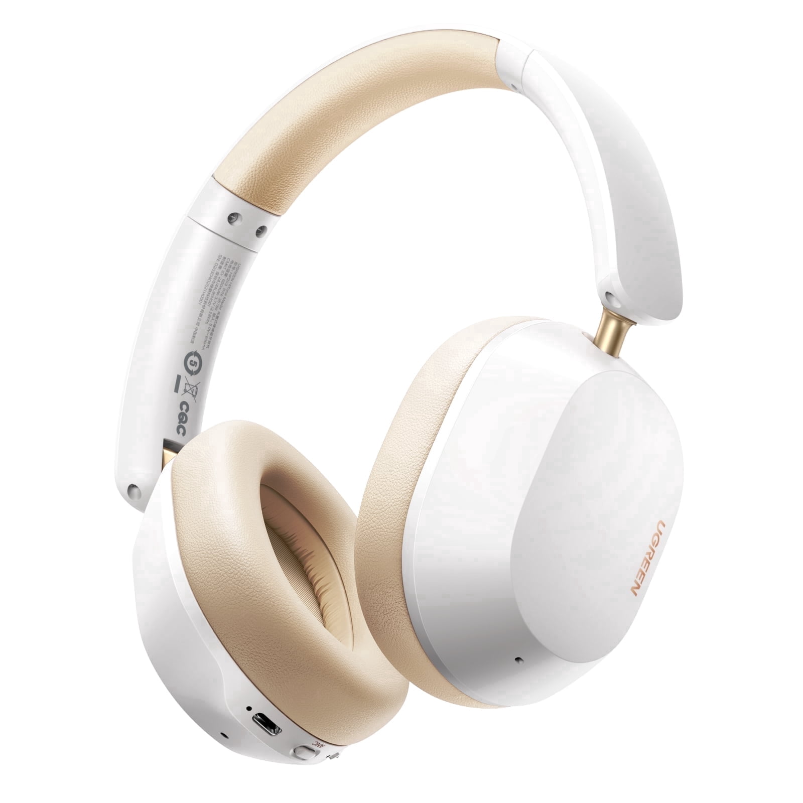 UGREEN Max5 C Noise Cancelling Over-Ear Headphones, Bluetooth 5.4, 75 Hours Playtime, White