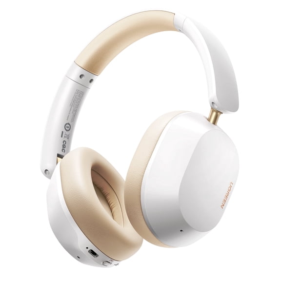 UGREEN Max5 C Noise Cancelling Over-Ear Headphones, Bluetooth 5.4, 75 Hours Playtime, White