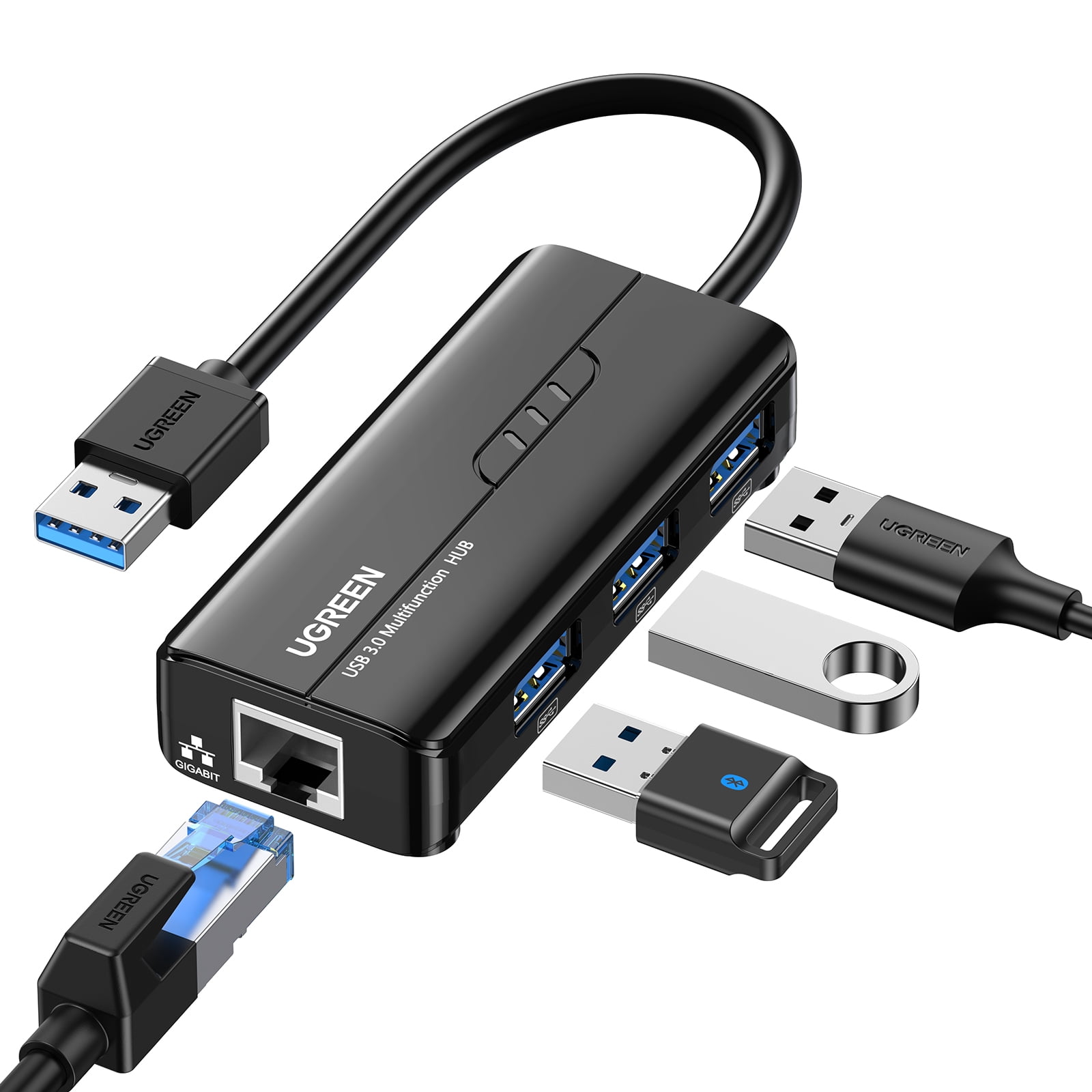 UGREEN USB to Ethernet Adapter, Gigabit Network Adapter with 3 USB