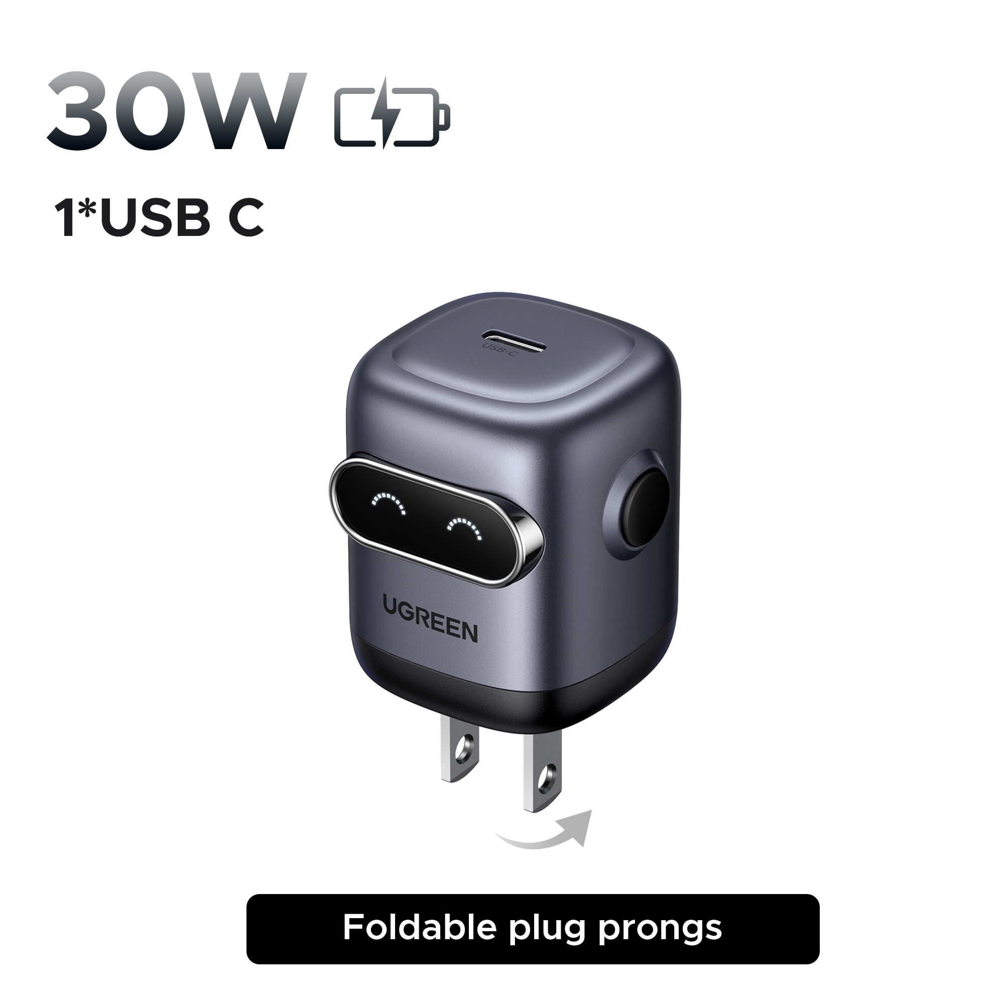 UGREEN Uno2 30W USB C Robot Charger, Gray
