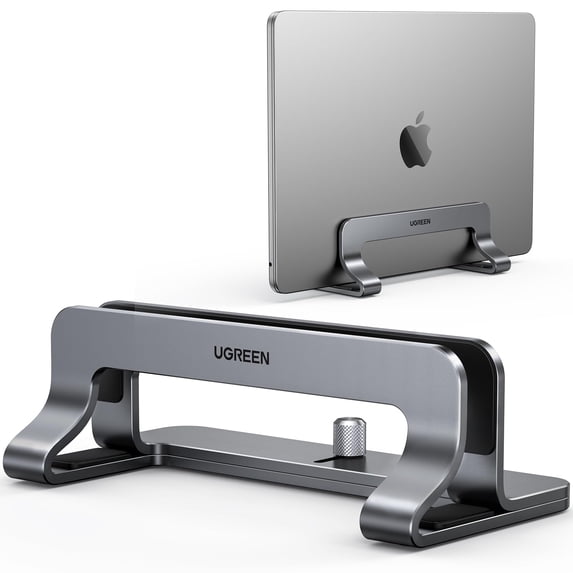 UGREEN Vertical Laptop Stand Holder for Desk Compatible with MacBook Pro, MacBook Air Stand Vertical Aluminum Adjustable for Up to 17.3 Inch Gaming Laptop