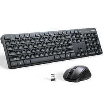 UGREEN Wireless Keyboard and Mouse Combo for MacBook/Windows, Ergonomic & Full Size Mouse, 2.4 GHz Wireless, Black