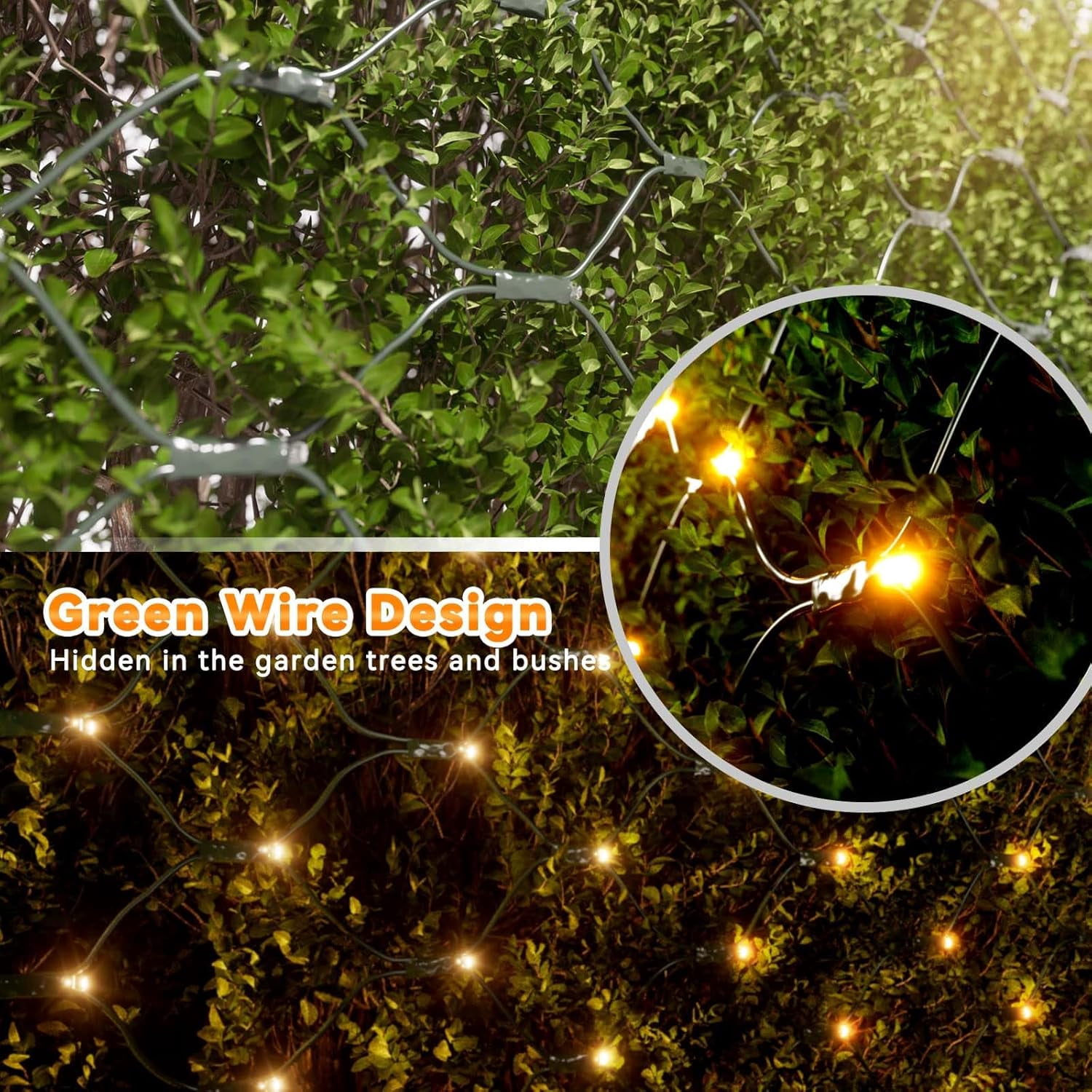 UGUCYUI-14.8FT x 5FT Christmas Net Lights Outdoor Mesh Lights, 300 LED ...