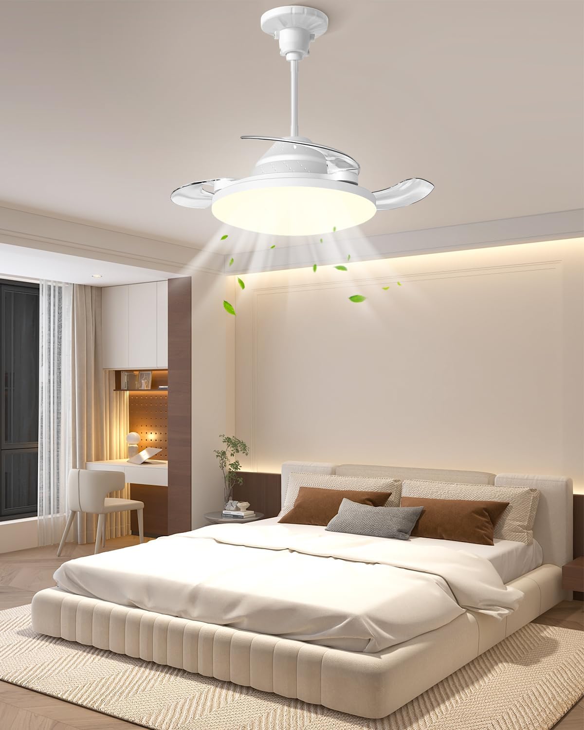 22 Inch Fan UGUCYUI-22 inch Socket Fan Light with Remote,Retractable Ceiling Fans ...