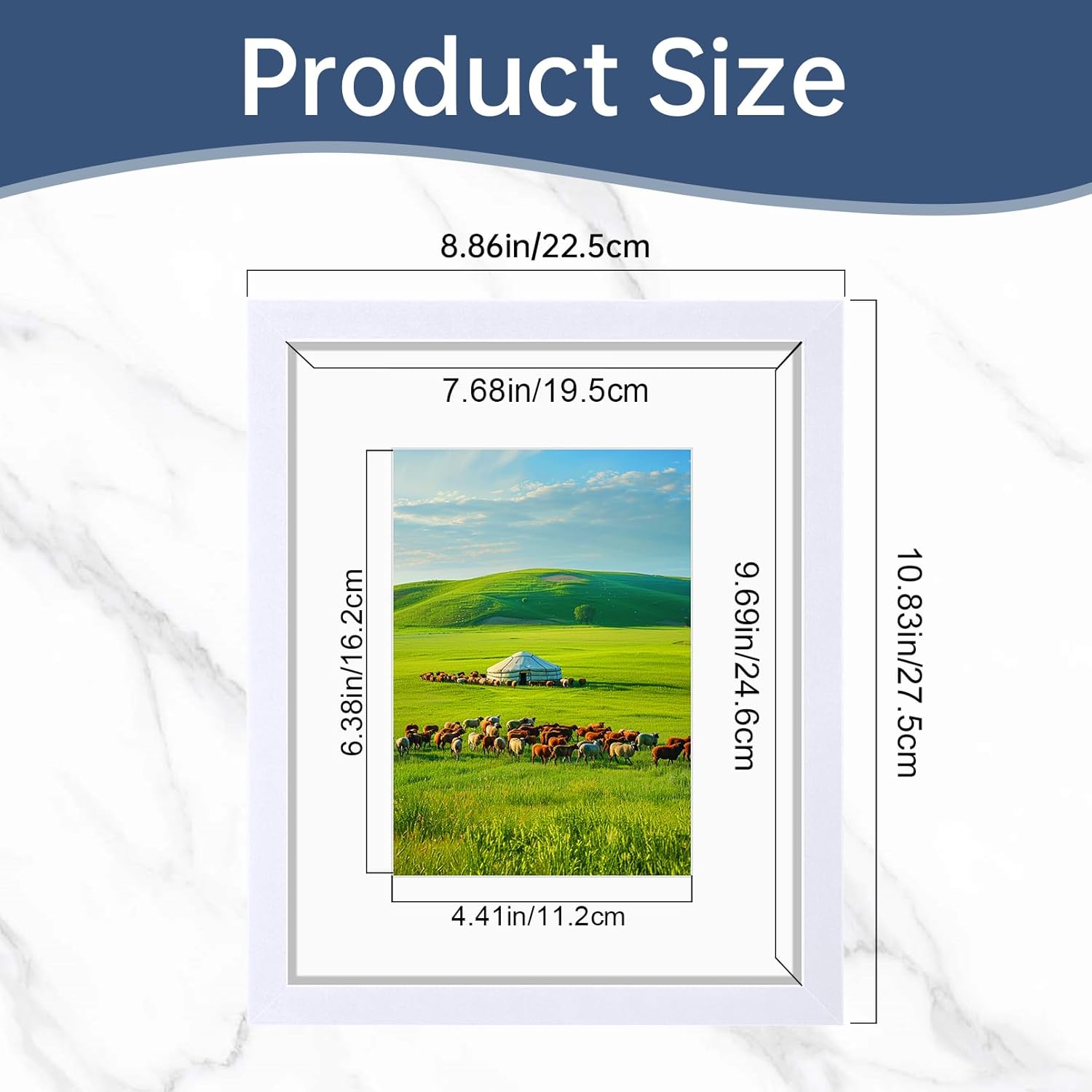 Weighted Display Frame UGUCYUI-8x10 Picture Frames,9 Packs Wall Mounting or Tabletop Display ...