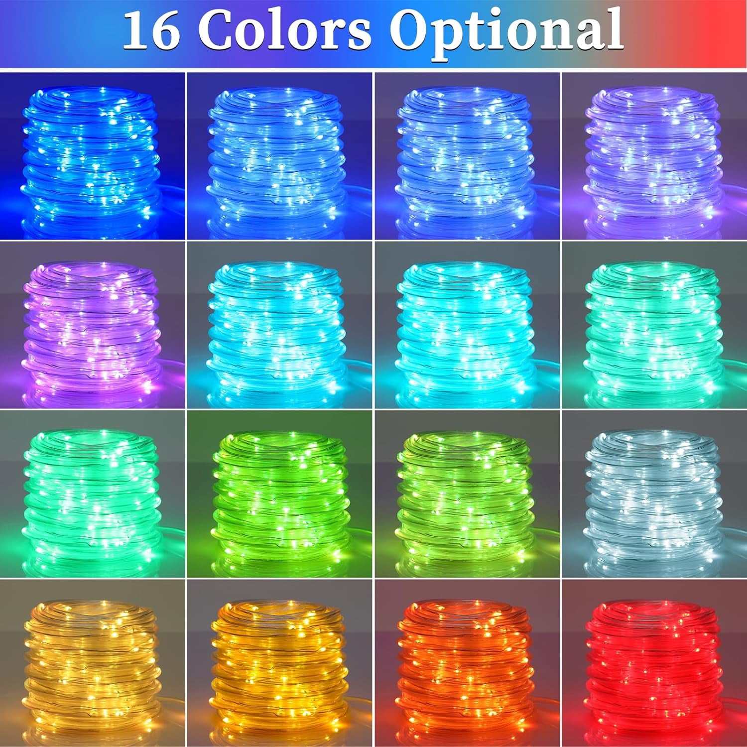 UGUCYUI-99FT 300 LED Color Changing Rope Lights, 18 Colors Outdoor ...