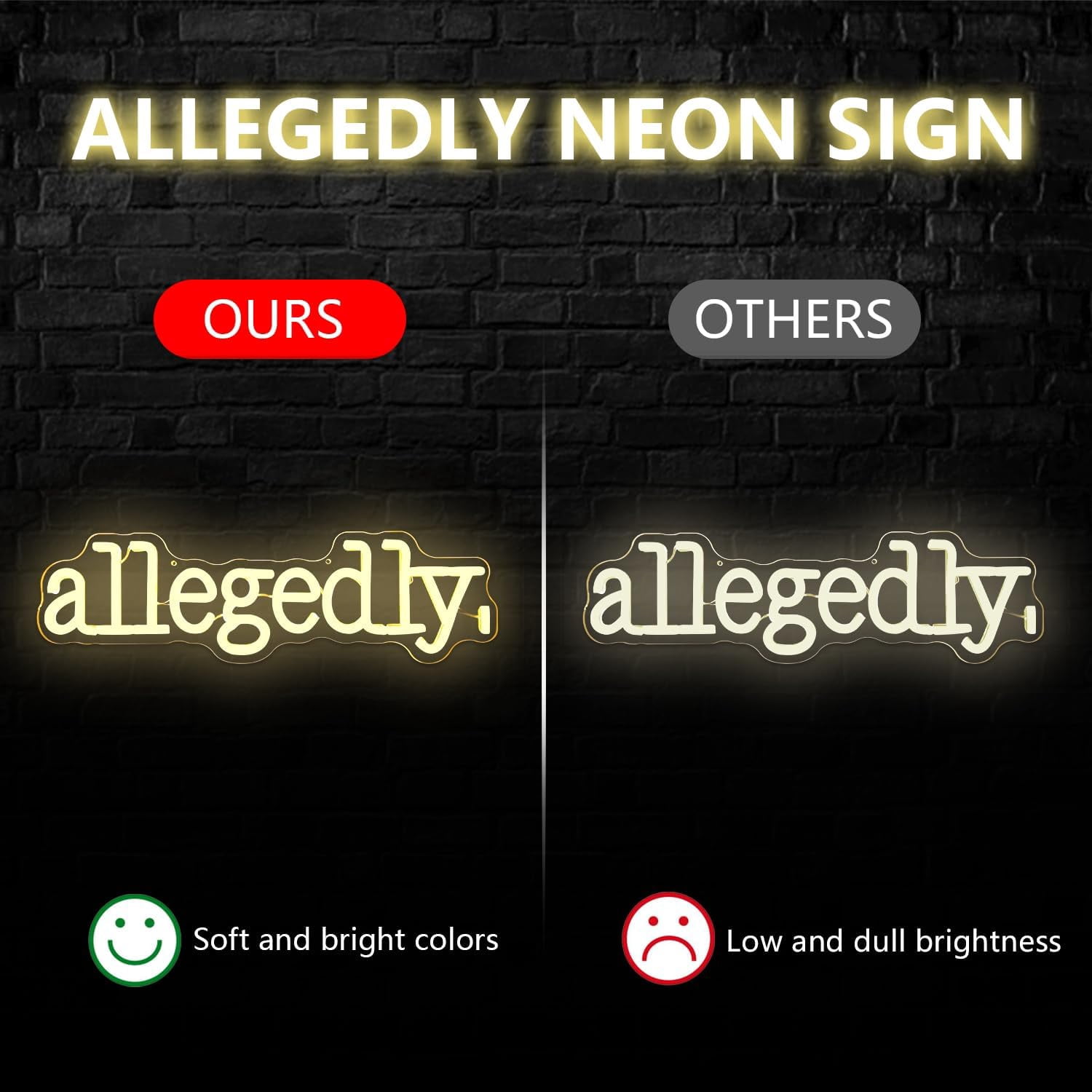 UGUCYUI-Allegedly Neon Sign Allegedly Neon Light for Room Dimmable Law ...