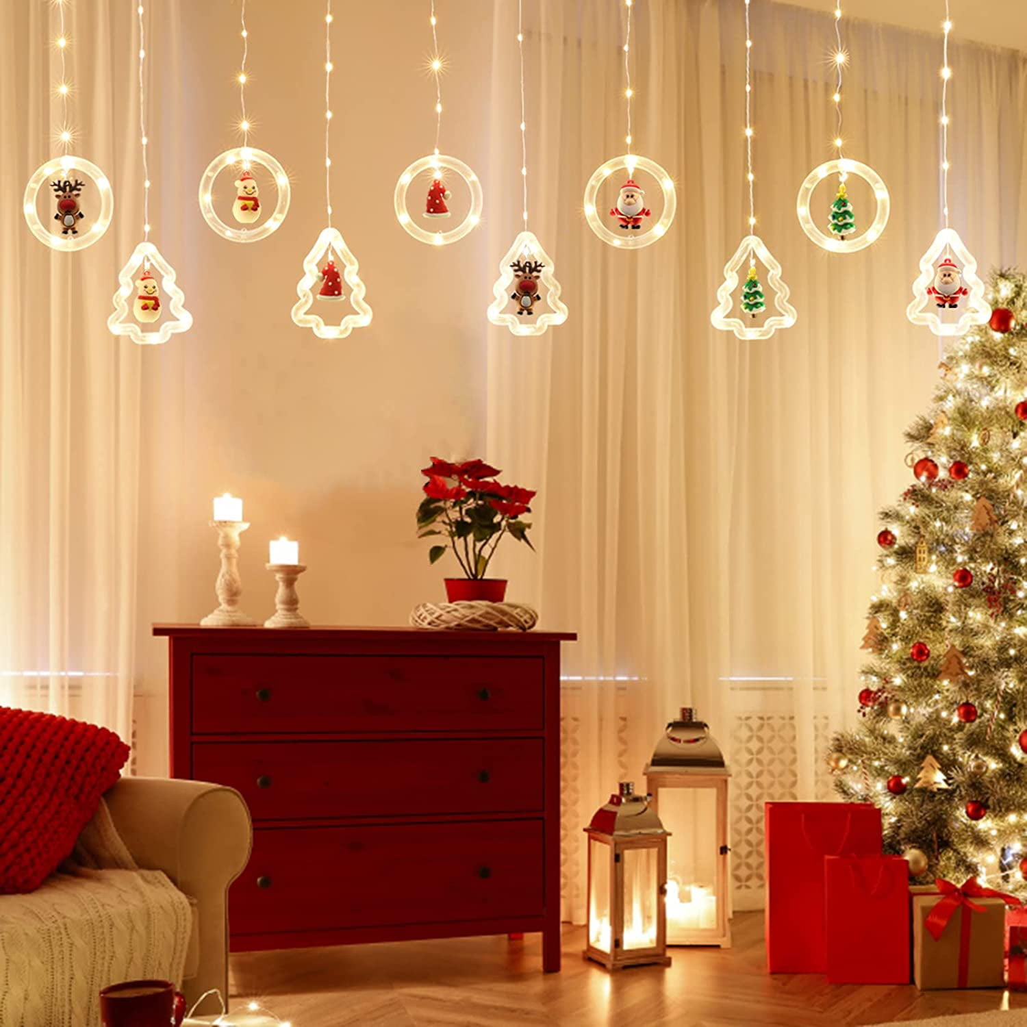 UGUCYUI-Christmas Lights, 10 Tree Lights 120 LED Christmas Decorations