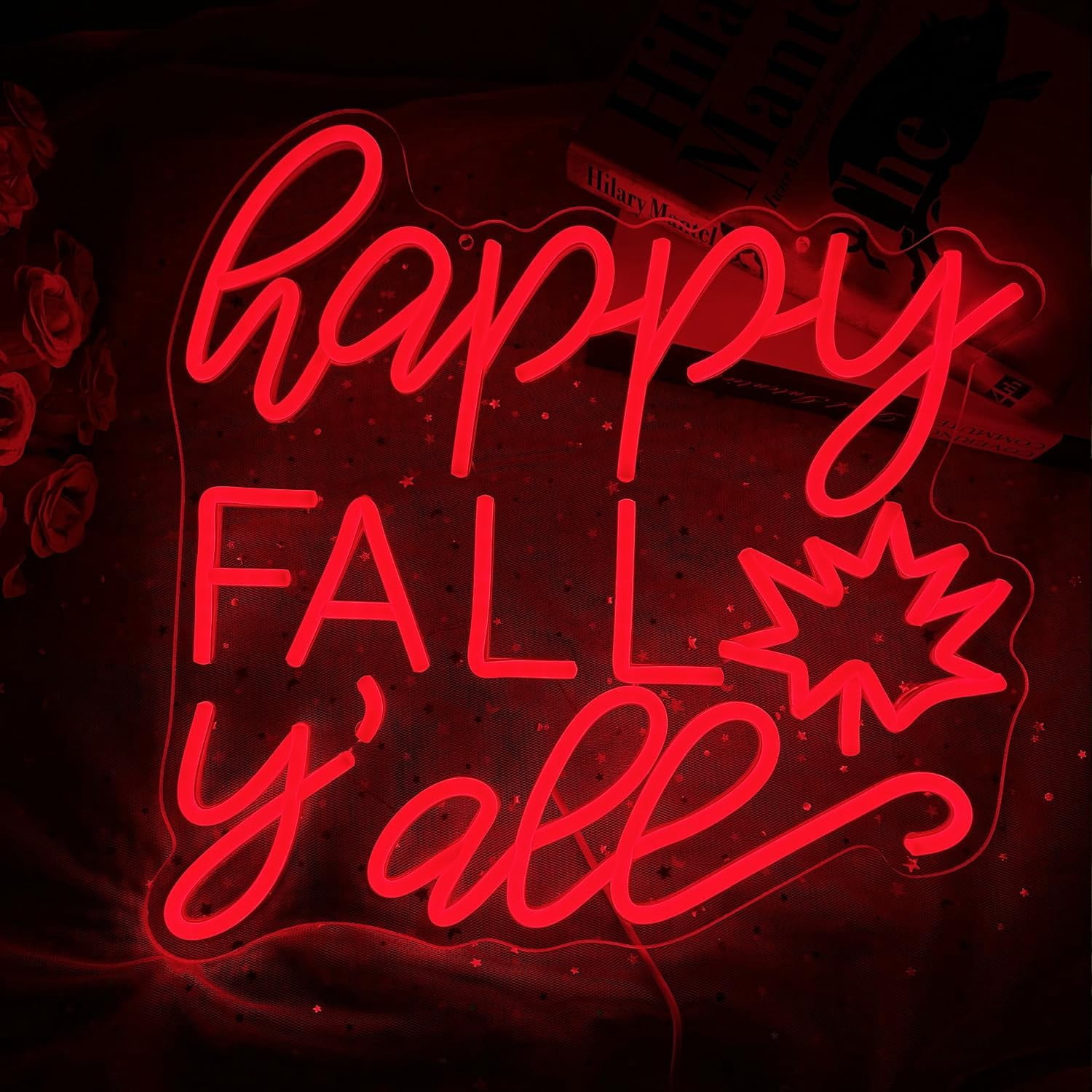 Neon Fall UGUCYUI-Happy Fall Y'all Neon Sign Light Wall Art Night Lamp with ...