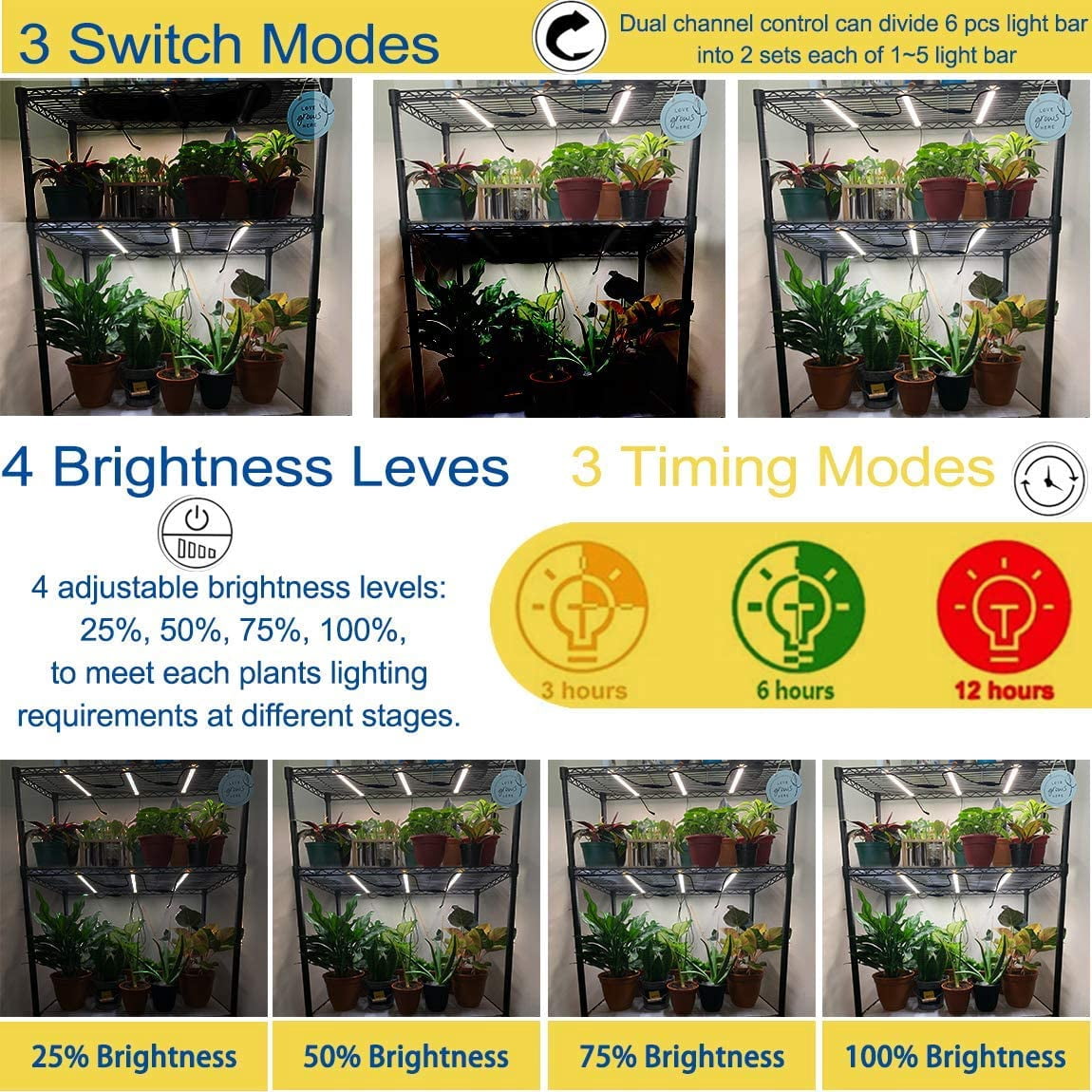 UGUCYUI-LED Plant Grow Lights Strips for Indoor Plants Full Spectrum ...