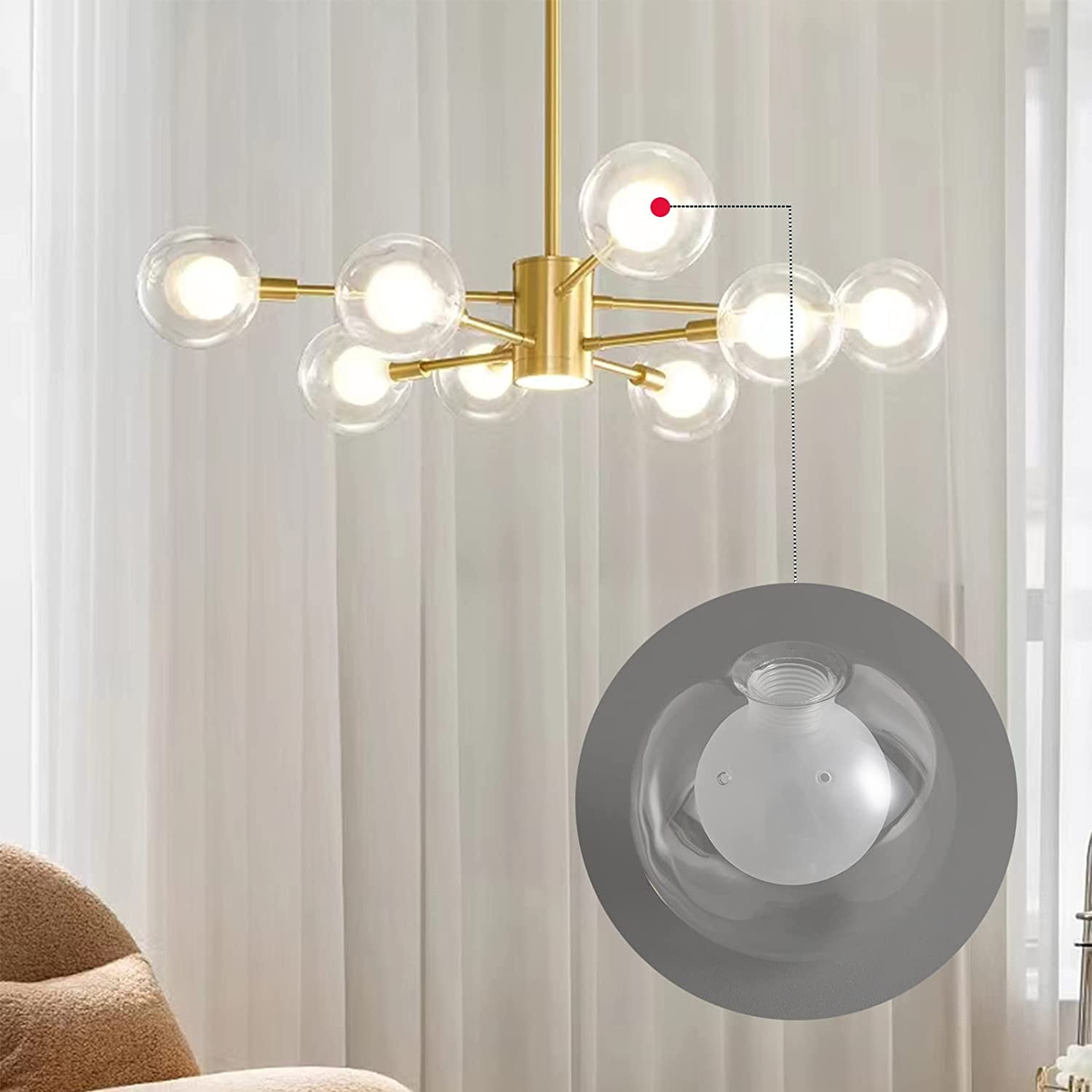 UGUCYUI-Lighting Replacement Glass Lampshade 4 Inch Milky White Glass ...