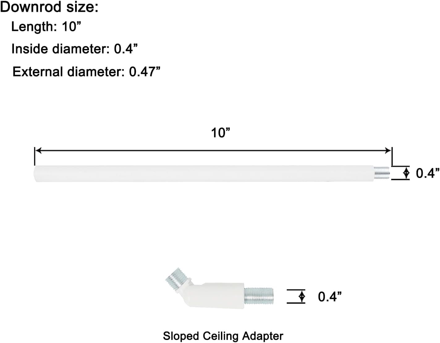 UGUCYUI-M10 Threaded Extension Rod with Sloped Ceiling Adapter Kits for ...