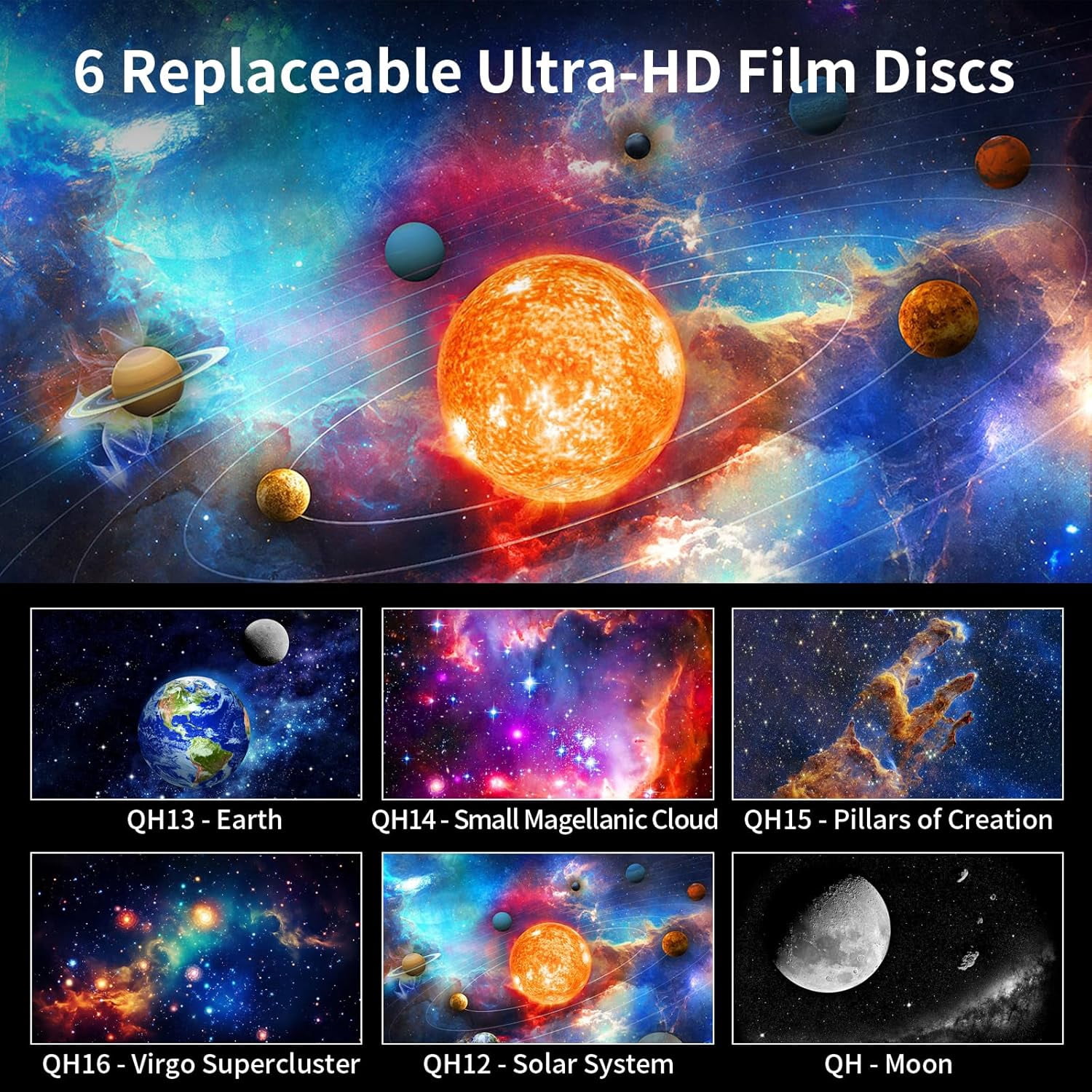 Mini Galaxy Project UGUCYUI-Mini Galaxy Projector Wall Light 2 In 1 USB Portable ...