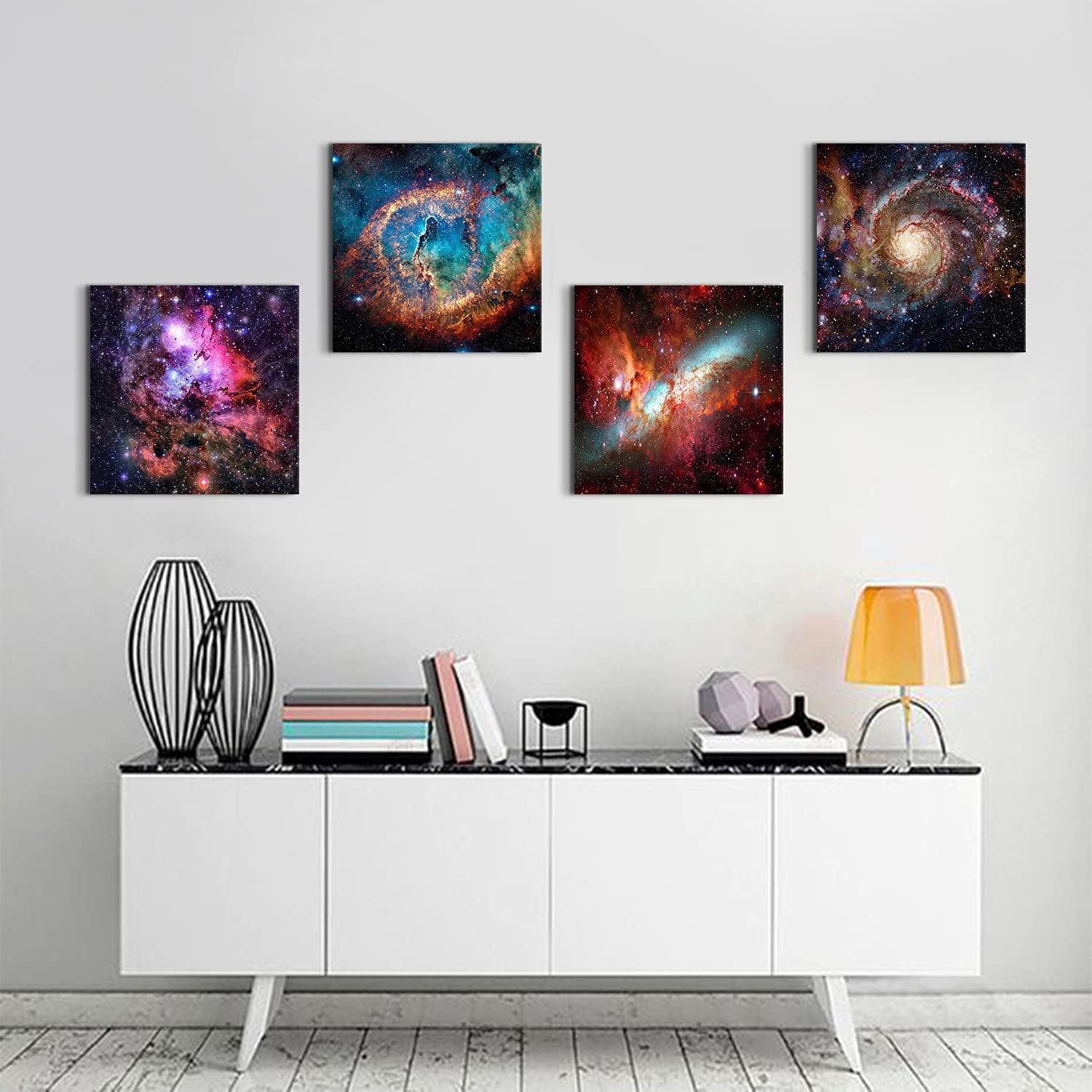 UGUCYUI-Space Decor for Boys Room Galaxy Canvas Pictures Nebula Wall ...