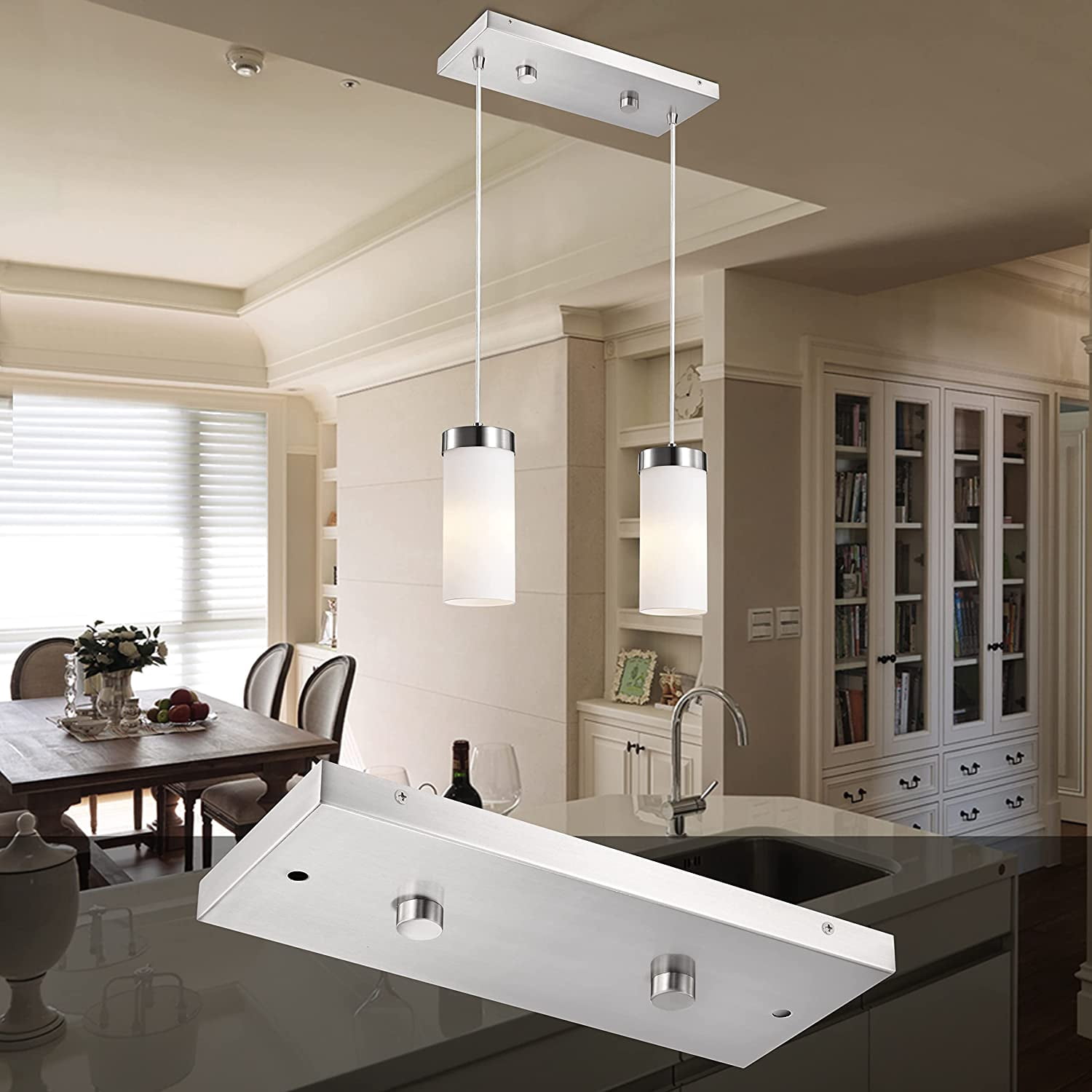 UGUCYUI-Two Pendant Light Linear Canopy Accessory Light Kit, 14 inch ...