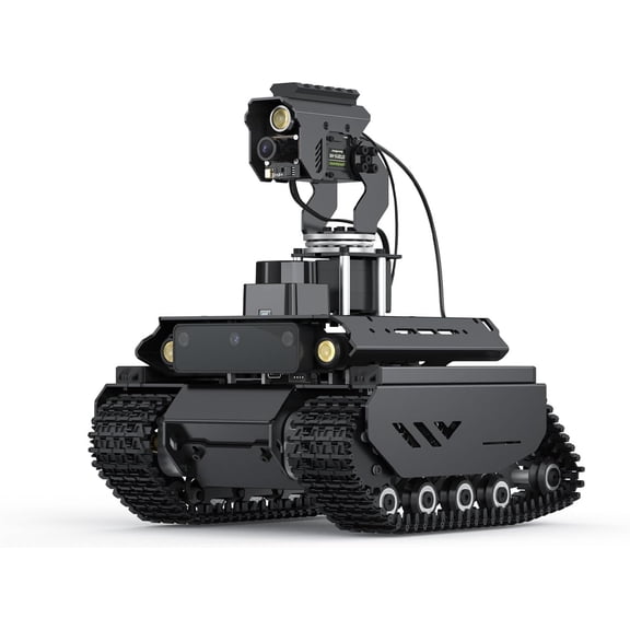 UGV Beast ROS 2 Open-Source Off-Road Tracked AI Robot, Dual Controllers, Computer Vision, All-Metal Body, Flexible and Expandable, Compatible with 4B (Not Included)