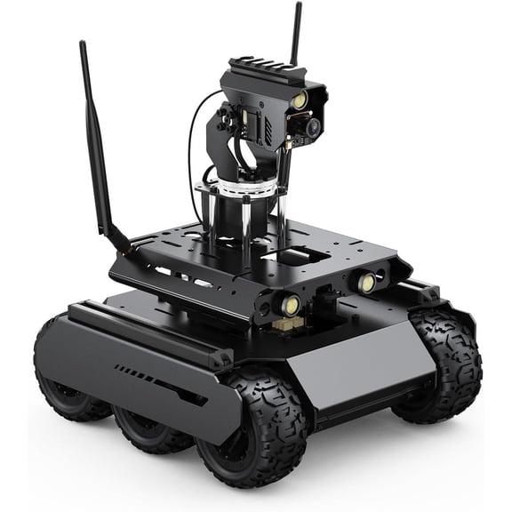 UGV Open-Source Rover 6 Wheels 4WD AI Robot, for Jetson Orin Series Board, Dual Controllers, with Multi-Functional Driver Board and 360 Flexible Omnidirectional Pan-Tilt