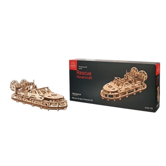 UGears Rescue Hovercraft Wooden 3D Puzzle Set for kids and adults 383 parts