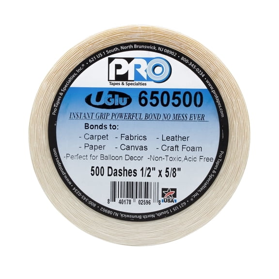UGlu Dashes Roll of 500 Double-Sided Adhesive Mounting Tabs Transparent 1/2" x 5/8"