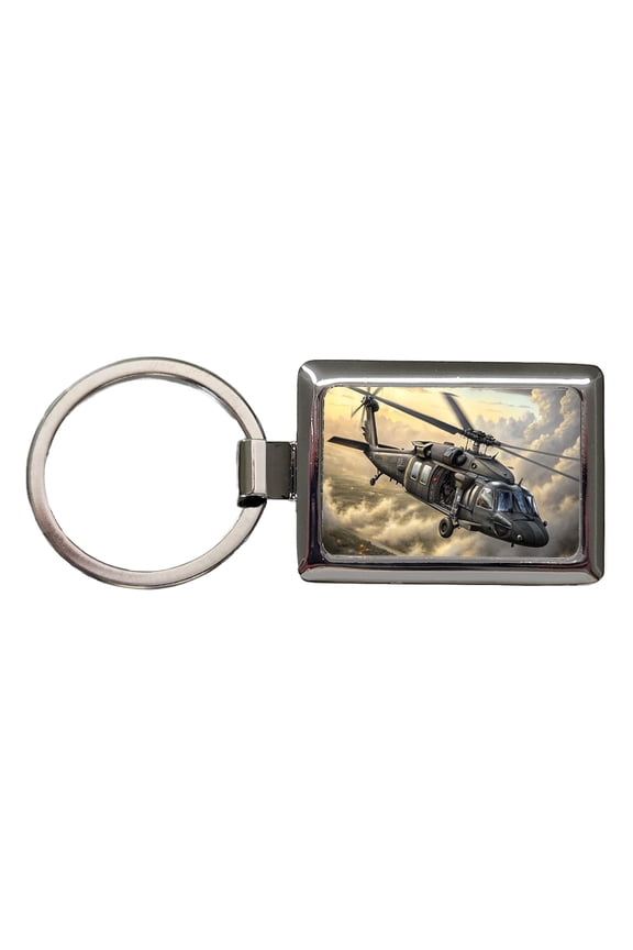 UH-60 Black Hawk US Helicopter Metal Rectangle Keychain