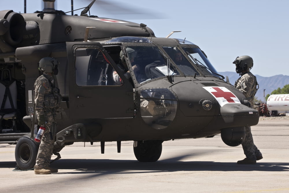 UH-60 Black Hawk refuels during exercise Angel Thunder 2013 Canvas Art - Terry MooreStocktrek Images (35 x 23)