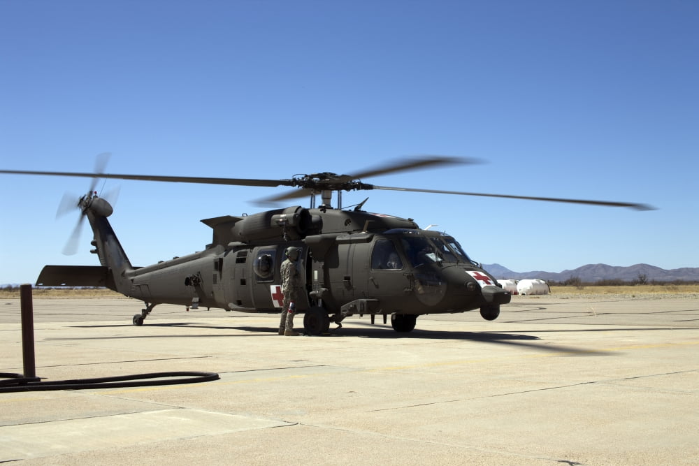 UH-60 Black Hawk refuels during exercise Angel Thunder 2013 Canvas Art - Terry MooreStocktrek Images (35 x 23)