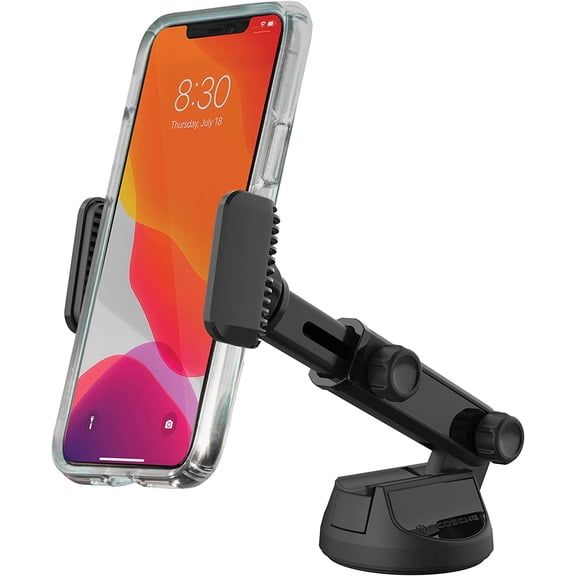 UH4WDEX2-SP Extendo Mount Car Phone Holder Windshield / Dashboard | StickGrip Base | Telescoping Adjustable Arm | Black