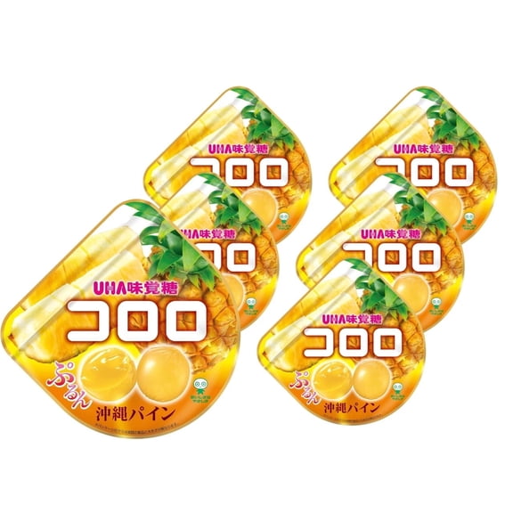 UHA Kororo Japanese Gummy Candy Pineapple Flavor 6 Pack