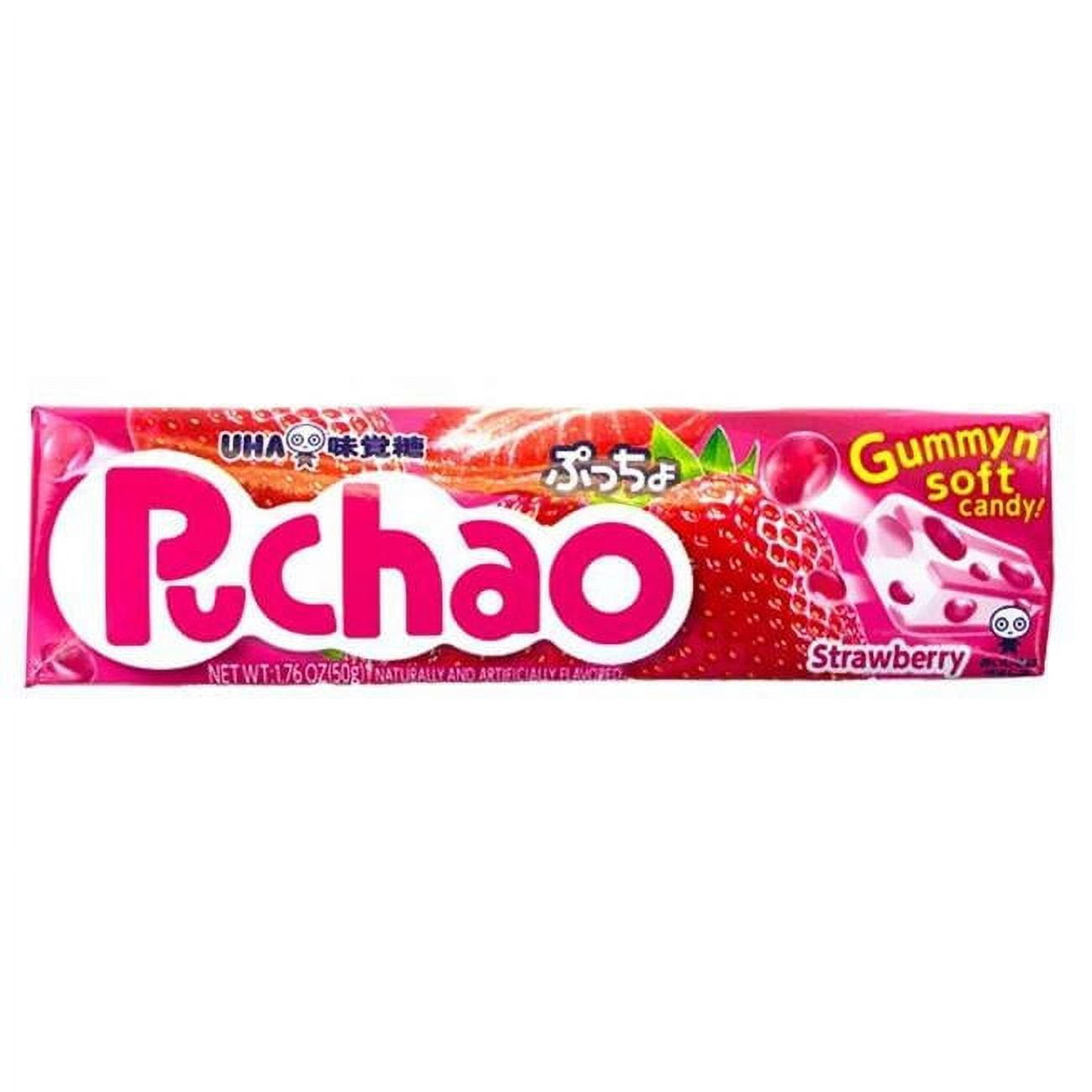 UHA Mikakuto  1.76 oz Puchao Strawberry Candy, Pack of 10