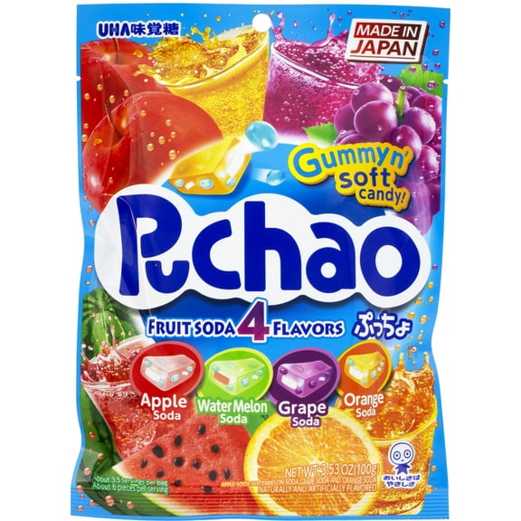 UHA Mikakuto Puchao Fruit Soda 4 Flavors 3.53oz/100g