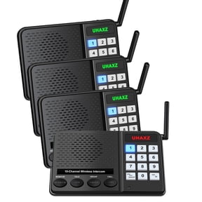 UHAXZ Wireless Intercom Long Range with Group Call Function (4 packs)