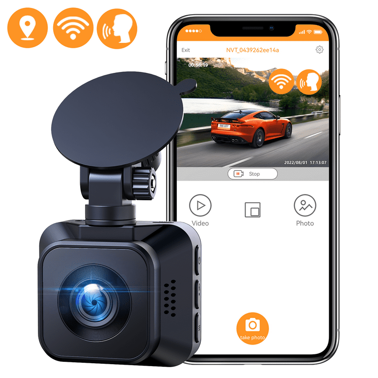 UHD 4K Dash Cam with Built-in WiFi GPS Super Night Vision, TOGUARD Voice  Control Car Camera Front Camera for Car